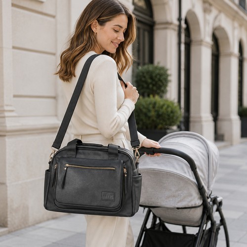Baby changing backpack - backpack, leather